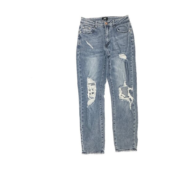 I&M Black Label Distressed Slim Straight Women's size 3 Blue Denim Jeans - Picture 1 of 4